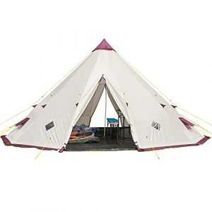 Skandika Tente Tipi Kota 550 | Tente de Camping pour jusqu'&agrave; 12 Personnes, avec/sans Tapis de Sol Cousu, moustiquaire, 3 m de Hauteur, Armature en Acier (avec Tapis de Sol Cousu) (MAX Trader GmbH, neuf)