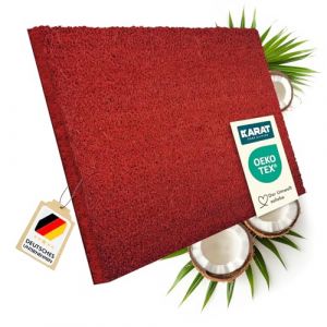 KARAT | Paillasson en Noix de Coco Naturelle, Fibres de Coco Antid&eacute;rapantes | Id&eacute;al pour Une Utilisation Int&eacute;rieure et Ext&eacute;rieure | 2 &Eacute;paisseurs au Choix | 80x100 cm | 1,7 cm, Rouge (MEISTEREI, neuf)