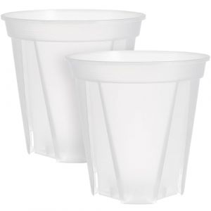GANAZONO 2pcs Pots à orchidée de 24cm avec trous Pot De Fleur Transparent Planteur Pots De Pépinière Transparents Pots en Plastique pour Plantes Pots Jardin Clair Pon Cactus Rond PP Blanche (JUNEE, neuf)