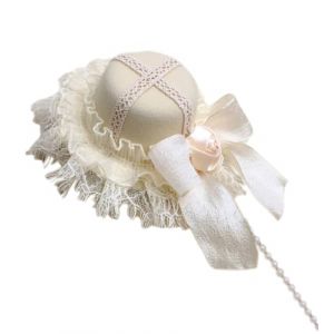 Watreketal Serre Tete,Petites barrettes en dentelle et ruban pour chapeau pour femmes, accessoires pour fascinateur à clapet pour cosplay, perles élégantes, rose, cosplay (Xuanlang Trading, neuf)