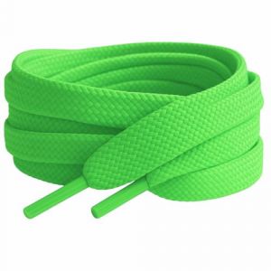 Pimp My Shoes Lacets plats color&eacute;s pour tennis, chaussures de skateboard, bottes, Converse, Nike, Puma 120 cm x 10 mm - multicolore - vert fluorescent, (Reis of London, neuf)