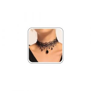 TseenYi Collier Ras De Cou En Dentelle Noir Collier Ras De Cou En Dentelle Vintage Collier Ras De Cou En Dentelle Perle Tassel Bijoux Pour Femmes Et Filles Cocktail Party (TseenYi, neuf)