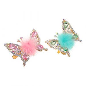 Baluue 2 Pièces épingle à cheveux pince à cheveux papillon accessoires de cheveux papillon pinces cheveu hairpin pinces à cheveux papillon en métal épingles à cheveux papillon velours (Fortune Luck, neuf)