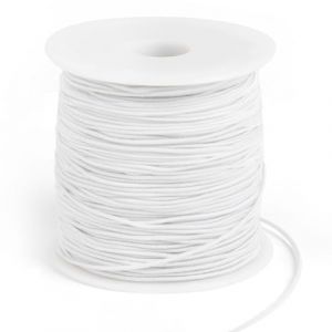 LOMIMOS Cordon &eacute;lastique Blanc,1MM*100M Fil Rouleau de Cordon Elastique par Rouleau,Cordon d'Artisanat Fil pour Bricolage Artisanat Bracelet Collier et des Cheveux (LOMIMOS-UK, neuf)