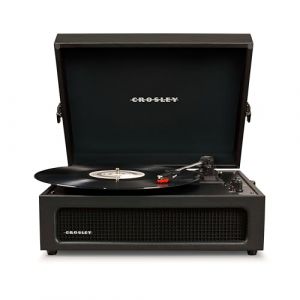 Crosley Voyager Tourne-Disque avec 2 Haut-parleurs, entrée et Sortie Bluetooth et AUX - Tourne-Disque rétro à 3 Vitesses - pour vinyles de 7", 10" et 12" - Portable avec étui intégré - Noir (SF Distributions BV, neuf)