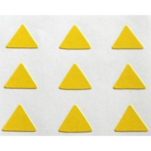 150 &eacute;tiquettes, 10mm TRIANGLE, jaune, stickers autocollants, minilabel formes (Minilabel, neuf)