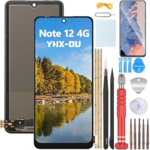 YHX-OU 6.67" Noir Kit Écran LCD pour Xiaomi Redmi Note 12 4G 23021RAAEG 23021RAA2Y 23028RA60L Écran Complet Tactile LCD Display de Rechange avec Film de Protection D'écran et Outils (YHX-OU, neuf)