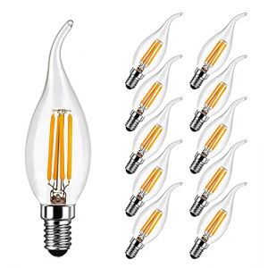 MAYCOLOR Ampoule Flamme LED E14 4W Equivalent 40W 400LM, Blanc Chaud 2700K, E14 LED Bougie pour Lustres, Lustres en Cristal, Luminaires Décoratifs, Non-dimmable, Verre, Lot de 10 (SUPOO, neuf)