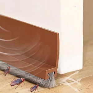 Vingspina 100cm Marron Joint de Porte, Auto-adhésif et Peut être Coupé à la Taille, Joint Brosse Isolation Phonique Porte, Boudin de Porte, Calfeutrer Bas de Porte, Emenfengtiao(Brown) (Bolei-EU, neuf)