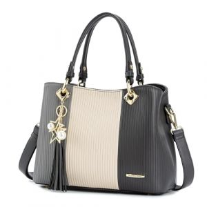 Pomelo Best Sac &agrave; Main Femme Sac Bandouli&egrave;re Femme Cabas Sac D'&eacute;paule Sac Fourre-Tout Sac de cours PU Cuir Frange avec Bandouli&egrave;re Ajustable (AiteenFR, neuf)