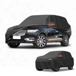 Partuto Housse De Voiture &Eacute;tanche Toutes Saisons pour Automobile Ext&eacute;rieure Anti-UV Soleil Pluie Protection Compl&egrave;te Ext&eacute;rieure pour Volvo Xc90 190T-Pu Noir avec Bandes R&eacute;fl&eacute;chissantes (Part to u, neuf)