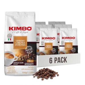 KIMBO - Café Espresso Crema Intensa - Café Grain - Café Italien Authentique - Intensité 11 / Medium-Dark Roast - Lot de 6 Paquets de 1 kg (Tdistribuzione, neuf)