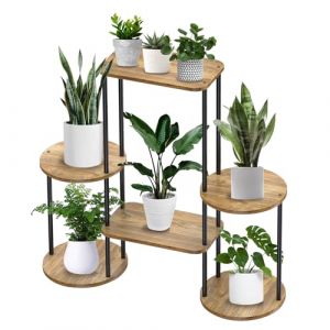MUAEEOK Support pour plantes d'intérieur à 6 niveaux en métal pour plusieurs plantes, supports de fleurs d'angle pour terrasse, jardin, salon, balcon, chambre à coucher (6 niveaux, noir) (BoYee-eLife, neuf)