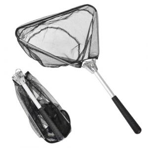 WLICCHS &Eacute;puisette de P&ecirc;che Pliable, Poign&eacute;es Antid&eacute;rapantes, Filet en Nylon, Portable, 30 x 30 cm, Profondeur 20 cm, pour Enfants et Adultes (ALWHITE, neuf)