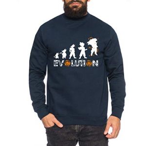 Tee Kiki Evolution Sweat-Shirt pour Homme Goku Dragon Master Son Ball Vegeta Turtle Roshi DB, Gr&ouml;&szlig;e2:Small, Farbe2:Bleu fonc&eacute; (TeeKiki, neuf)