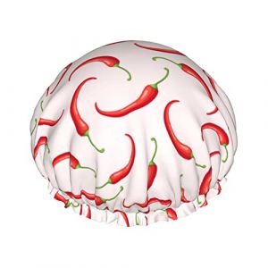 Bonnets de bain imprimés piment + piment pour enfants bonnet de cheveux bonnets de douche réutilisables bonnet de douche doux et élastique pour cheveux longs cheveux courts cheveux bouclés (2MACAXN9K15, neuf)