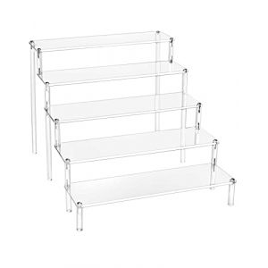 QWORK&reg; Pr&eacute;sentoir Acrylique &agrave; 5 Niveaux, 4mm d'&eacute;paisseur, 32x30x24cm - Pr&eacute;sentoir Acrylique Transparent pour Figurines, Bijoux, Cupcake, Rouge &agrave; L&egrave;vres, Vernis &agrave; Ongles, &Eacute;pices (shavinglikes, neuf)