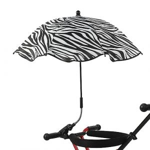 Parasol Poussette Universelle, Ombrelle Poussette Universelle, Anti UV 50+ Ombrelle pour Poussette avec Pince Réglable, Parapluie De Poussette étanche réglable 360° pour Plage Jardin Extérieur (herin, neuf)