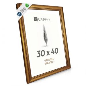 CABBEL Cadre Photo Dor&eacute; Antique 30x40 cm AVI &ndash; Cadre Baroque Vintage avec D&eacute;cor Ornemental, Style Classique pour Photos et Affiches, D&eacute;coration Murale &Eacute;l&eacute;gante pour Salon ou Bureau (Seller4Ever, neuf)