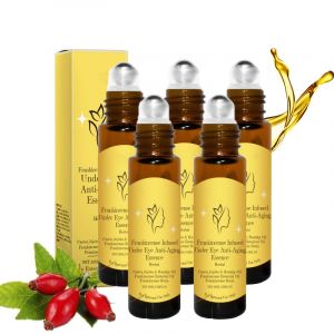 Huile de ricin bio Roll On pour les yeux, Rollerball sous les yeux pour les cernes, les rides enflées, blanchiment de la peau, revitalisation, soin des yeux anti-âge, non gras (5PCS) (NeoMall新汇, neuf)