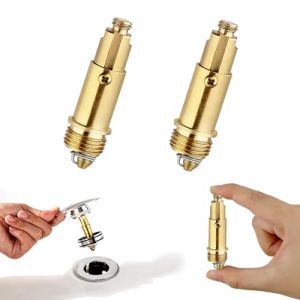 Lot De 2 Bouchons De Rechange En Laiton Pour Lavabo Et Baignoire Dor&eacute; &Agrave; Ressort Anti-Obstruction Avec Installation Facile Pour Vidage Rapide Et Large Compatibilit&eacute; Dans La Salle De Bain (hny1122, neuf)