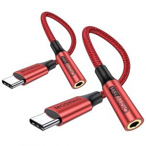 MOSWAG Adaptateur de Prise de Casque &agrave; 3,5mm, Adaptateur &Eacute;couteur USB C Jack 3.5mm en Nylon, Adaptateur Jack USB Type C avec DAC pour Samsung Galaxy s24 22 S20 Ultra S20, Pixel 4 3 2 XL, iPad Pro (zuyuk, neuf)