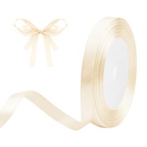 Ruban de Satin Beige 10mm x 23m Beige Ruban Cadeau Ruban de Satin pour L'emballage de Cadeaux, Bricolage, Couture, Décorations de Mariage, Décorations de Noël (DekoBander, neuf)