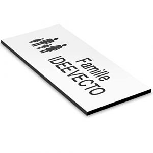 Plaque boite aux lettres personnalisable format FAMILIAL couleur BLANCHE dimension 80 x 35 mm diff&eacute;rents coloris - Plastique PVC Acrylique - r&eacute;sistant aux intemp&eacute;ries et aux UV - autocollante adh&eacute;siv (Ideevecto, neuf)