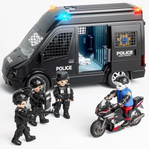 Doloowee Voiture de Police Jouet pour Enfants 3 4 5 6 Ans Camion &agrave; Friction avec Son et lumi&egrave;re Cadeaux pour Gar&ccedil;ons Filles 3-6 Ans (Doloowee, neuf)