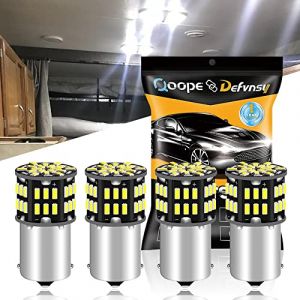 Defvnsy Ampoules LED P21W 1156 BA15S, 3000K Blanc Chaud Ampoule Voiture 12V, 1141 1003 7506 Ampoule Intérieur pour Clignotant RV Camper Remorque Bateau, Feux Arrière, Feu de recul (Lot de 4) (Defvnsy-EU, neuf)