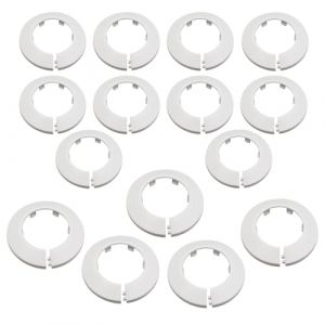 DLPRK 10 colliers de serrage en plastique pour tuyaux ronds blancs de 20, 25 mm de diam&egrave;tre Tuyau de radiateur Tuyau de m&eacute;langeur de douche Cache-trou mural M&eacute;langeur de sol Tuyauterie (YANG  LANCHUN UK STORE, neuf)