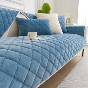 GKXLH Housse de Canapé Lavable - Doux Toison de Lait Housse Canapé 2 3 4 Places, Housse Canape Antidérapant, Housse Canape d'angle Housse de Canapé en L Protecteur de Meubles (Bleu, 90x90cm) (HTDirect Store, neuf)
