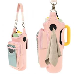 GWCYMYD Sac de gym magn&eacute;tique avec porte-bouteille, compartiments pour t&eacute;l&eacute;phone portable, pour le fitness, la course, le cyclisme, les voyages, Rose, 1 pi&egrave;ce (GWCYMYD, neuf)