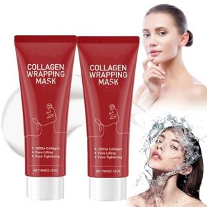 2 Pcs Red Lactose Collagen Wrapping Mask, Red Lactose Peel off Mask, Collagen Softening Peel Mask, Peel Off Face Mask, Lace Collagen Wrapping Mask Moisturizing (LONGBINUS, neuf)