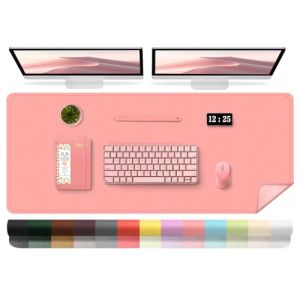 BLESWIN Tapis de Bureau - Tapis de Bureau en Cuir Double Face avec Daim, Protecteur de Table Imperméable, Tapis de Bureau D'ordinateur, Tapis de Souris pour Ecrire et Peindre (Rose, 120x60cm) (YoursTrust-EU, neuf)