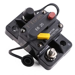 T Tocas Interrupteur de disjoncteur 20A R&eacute;initialisation manuelle 12V DC 24V pour voiture Marine Motor Protection de la batterie audio solaire et plus encore, mini disjoncteur 20 Amp, &eacute;tanche (GN-wyyd, neuf)