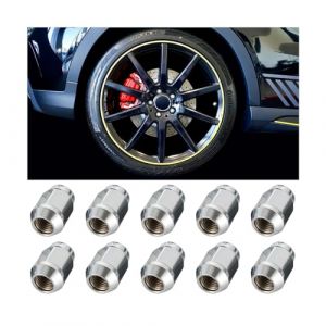 JNNJ Pièces Ecrous De Roue M12x1.5 Chromés à Bout Fermé, Ecrous De Roue Hex Remplacement Pour Jantes En Acier, Ecrou De Roue En D'acier Antivol Pour Voiture, Pour Les Roues En Alliage Et Autres (KJHmaoyi, neuf)