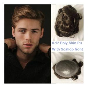 Perruque pour homme, Proth&egrave;se de cheveux humains hommes perruques Durable Poly peau hommes toupet syst&egrave;me de remplacement peau postiche humaine unit&eacute; toupet hommes,Perruque blonde(Beige Blonde,6x9) (zhuyanbo, neuf)