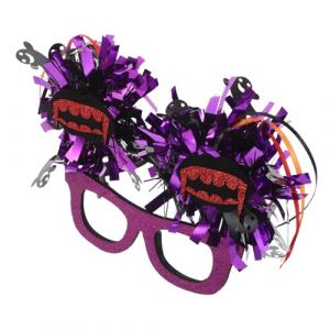 Lunettes Fantômes En Plastique Pour Halloween Lunettes Fantaisie À Dents De Sang Avec Monture Pailletée Pour Halloween Cosplay Photo Déguisement (White Beach, neuf)