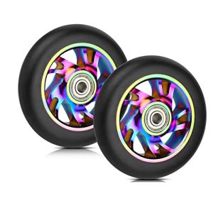 Yungeln Roues de trottinette Pro Stunt 100 mm avec roulements ABEC 9, compatibles avec les trottinettes Razor/Apollo/Cox Swain et avec la plupart des trottinettes Freestyle avec roues de 100 mm (Yungeln, neuf)