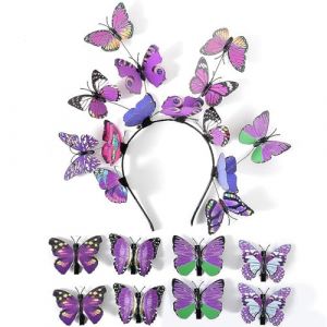 Watreketal Epingle à Cheveux,Bandeau papillon 3D pour femme, bandeau de costume papillon, bandeau de printemps, couvre-chef de fête pour fille, accessoires pour cheveux de jeu de rôle (Xuanlang Trading, neuf)