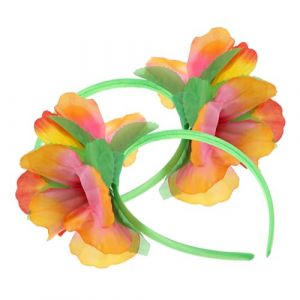 BESPORTBLE 2Pièces Bandeaux Hawaïens Fleurs Pour Déguisement Et Fêtes à Thème Hawaïen Accessoires De Plage Colorés (Quentin Hua, neuf)