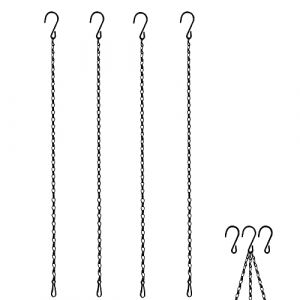 [4 Pack] 90 cm Cha&icirc;ne de Suspension, Cha&icirc;ne en M&eacute;tal de Suspension Plante Panier Pot de Fleurs, Porte Plantes Int&eacute;rieur Ou Ext&eacute;rieur Suspension Plante Macram&eacute; Cintre D&eacute;coration du Jardin - Noir (REACHING STAR UK, neuf)
