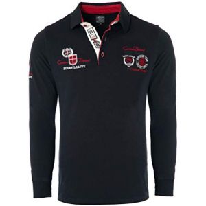 Carisma Polo à manches longues pour homme en coton • T-shirt à manches longues pour homme avec broderie • Coupe droite agréable pour le bureau et les loisirs, Noir , M (carismaseller, neuf)