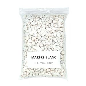 Landare Gravier Blanc 1,8 Kg - Gravier Aquarium - Gravier Decoratif - Cailloux Decoratif - Gravier Jardin Exterieur - Galet - Cailloux Aquarium Decoration (9-12 mm) (Blanc) (EPEL, neuf)