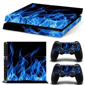 Mcbazel Autocollant antidérapant Autocollant en Vinyle Peau Couverture Plaques adhésives Autocollantes pour PS4 d'origine Uniquement (Pas pour PS4 Slim/Pro) Blue Flame (InniSpec, neuf)