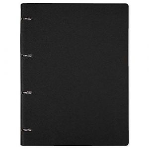 Classeur à anneaux, A4, feuilles lignées, avec couverture en cuir, rechargeable Noir (Anjing Mall, neuf)