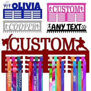 Rogue Porte Médaille Personnalisé avec Prenom Logo Présentoir à Medaille Personnalisée pour Football Gymnastique Judo Ballet Enfant Garçon Fille Cadeau Personnalisé Présentoir de Sport en Méta (Lokfun, neuf)