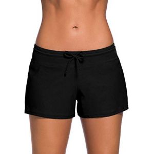 Acfoda Short de Bain Femme Et&eacute; Sport Short de Plage Casual Shorty Maillot de Bain Noir 46-48 (Flyd, neuf)