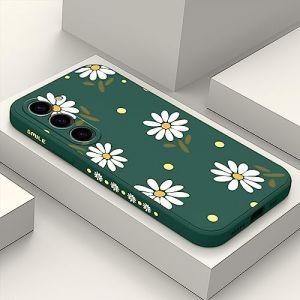 LEECG pour Samsung Galaxy S23 Coque Téléphone Portable en Silicone Souple, Anti Chute, avec Motif de Fleur Créatif Coque pour Samsung S23-Vert Foncé 1 (LEECG CASE, neuf)